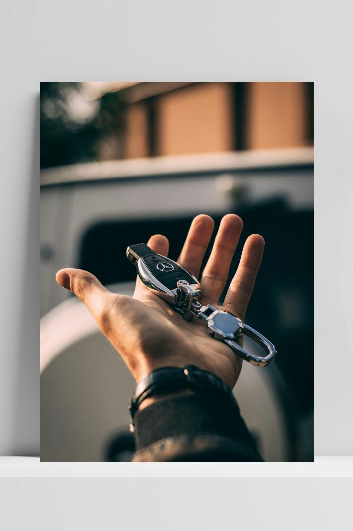 Mercedes Sleutel op 3mm aluminium dibond