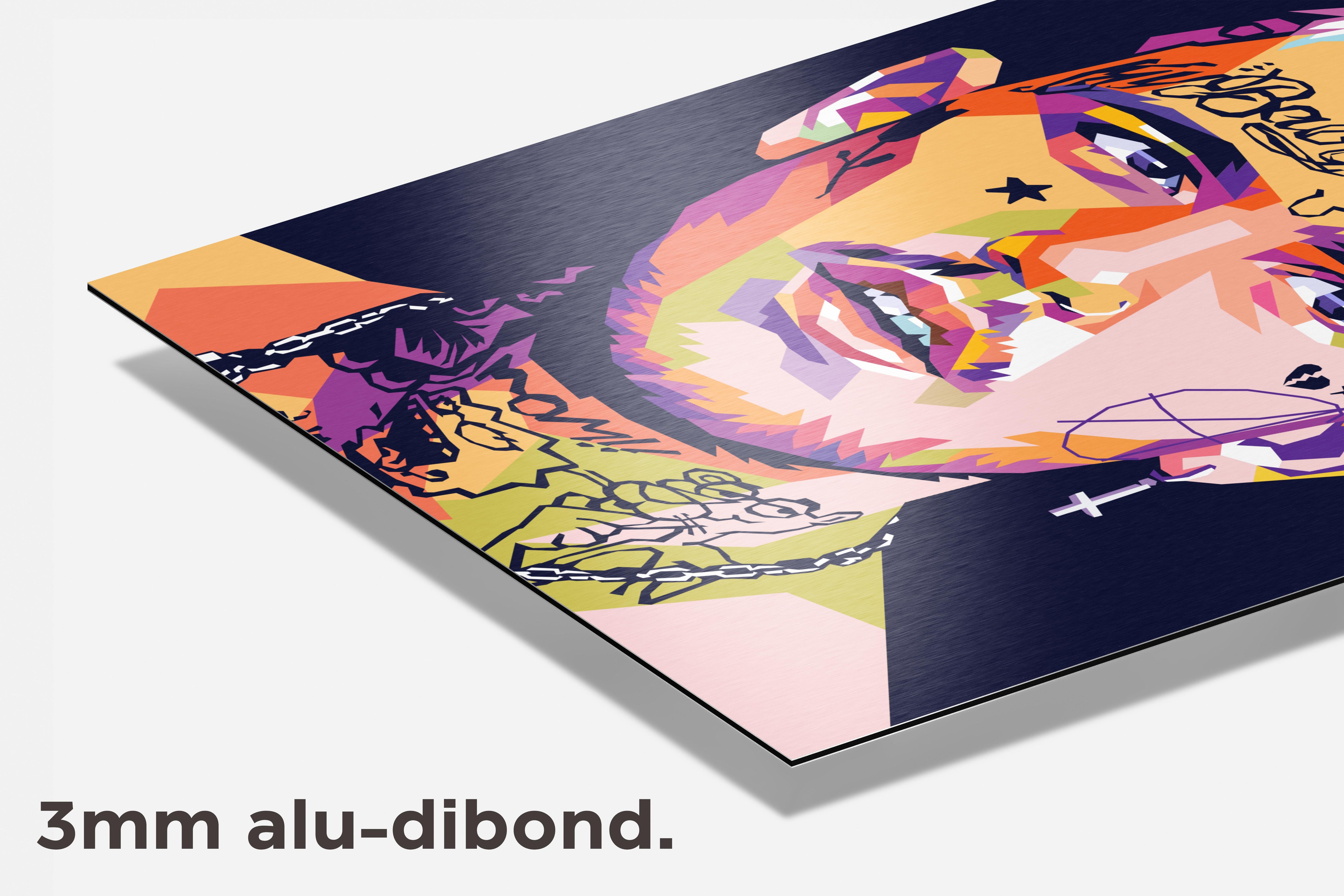 Lil Peep blauw dibond detail