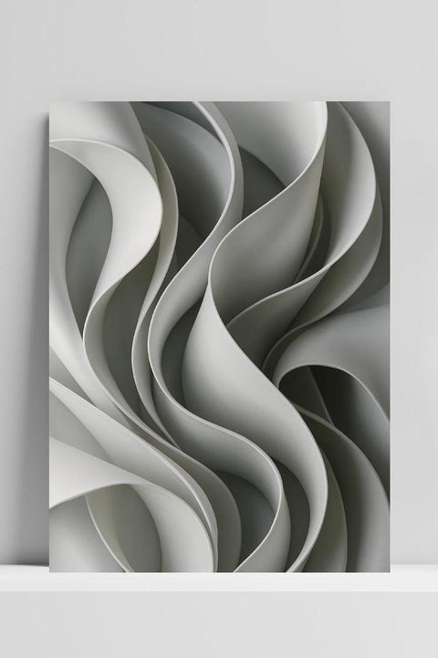 White Wave Abstract Digital poster