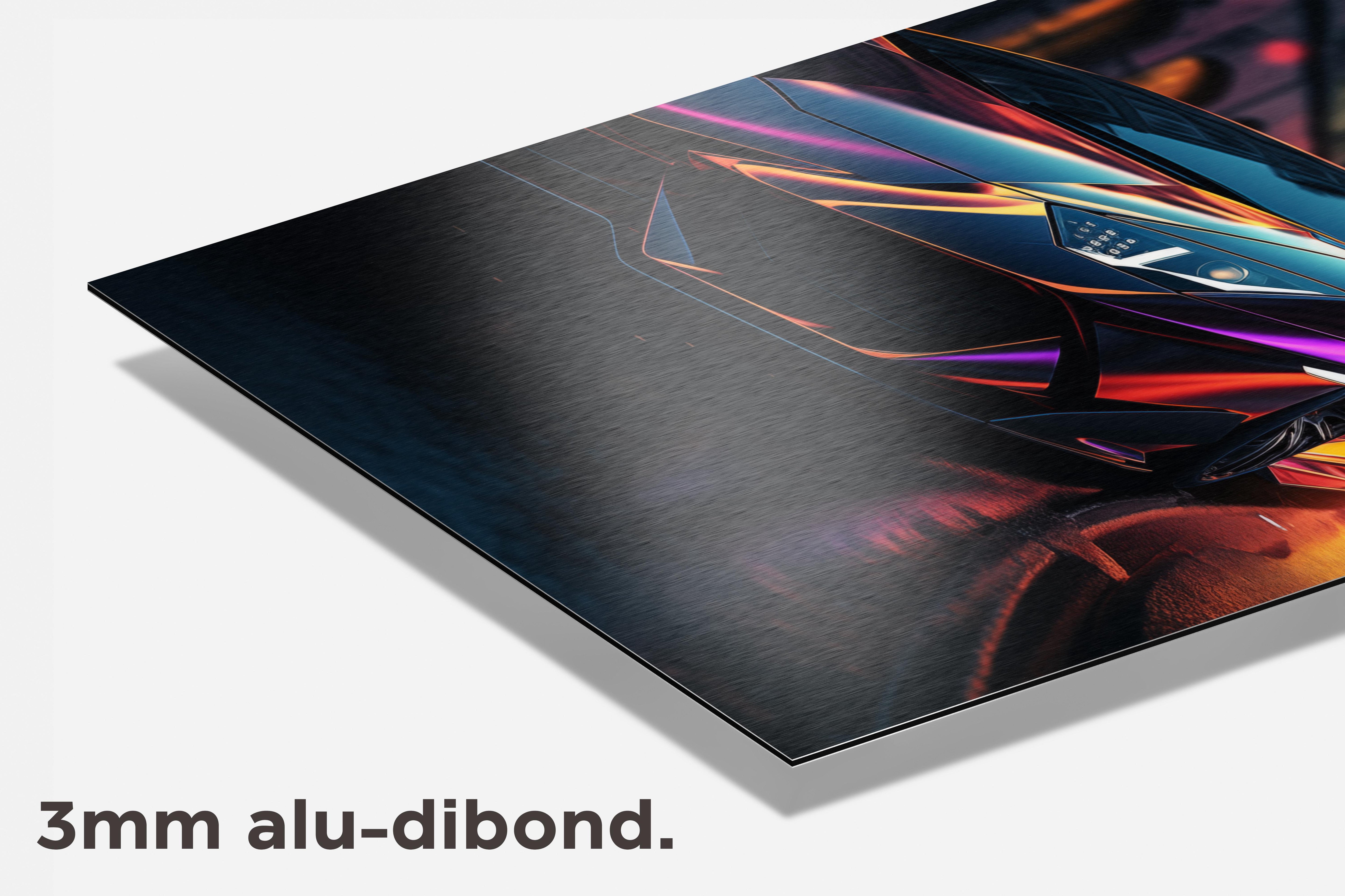 Lambo Paars dibond detail