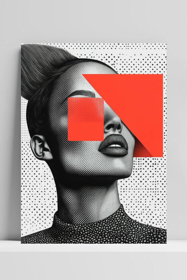 Portrait Dots op 3mm aluminium dibond