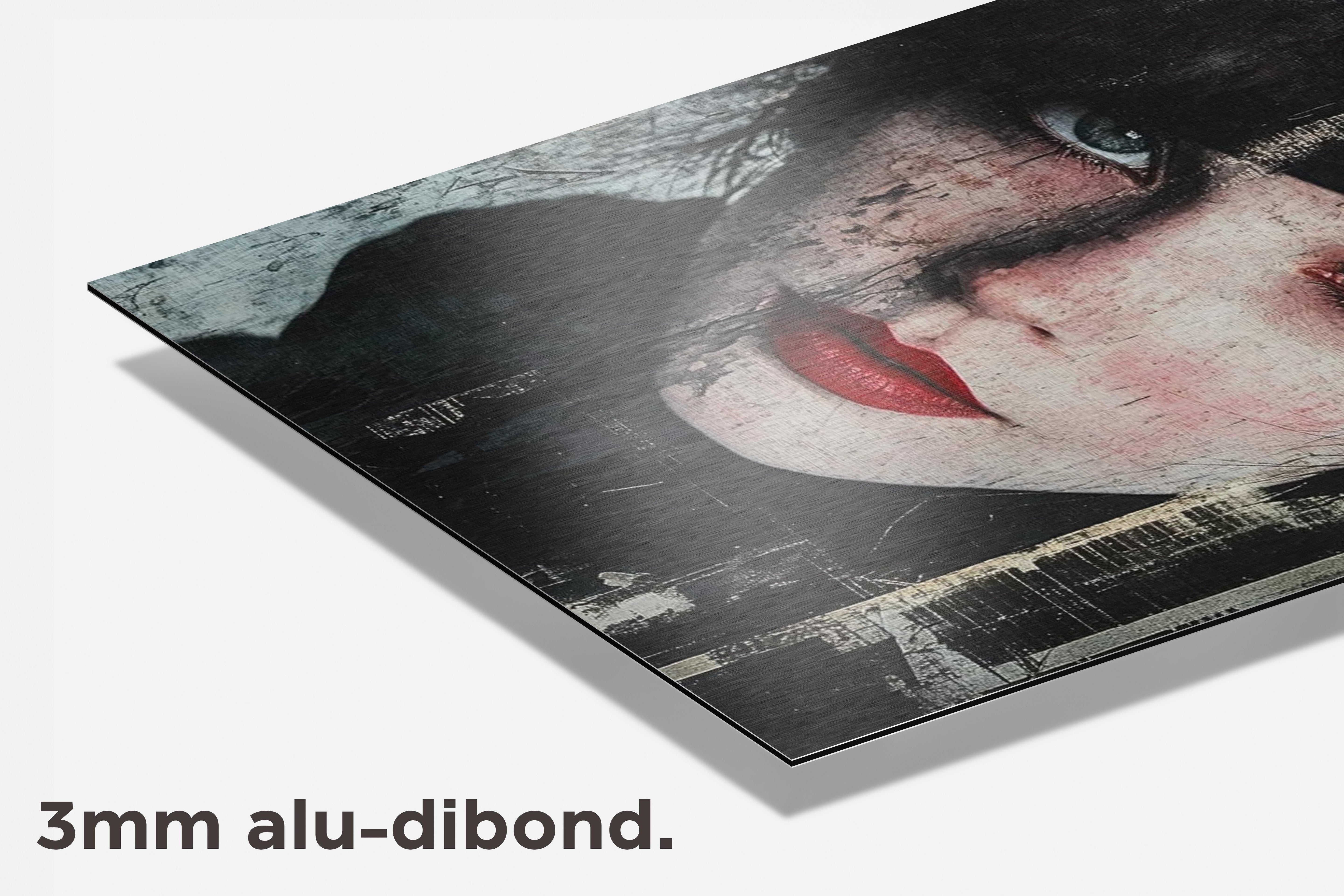 Vrouwenportret dibond detail