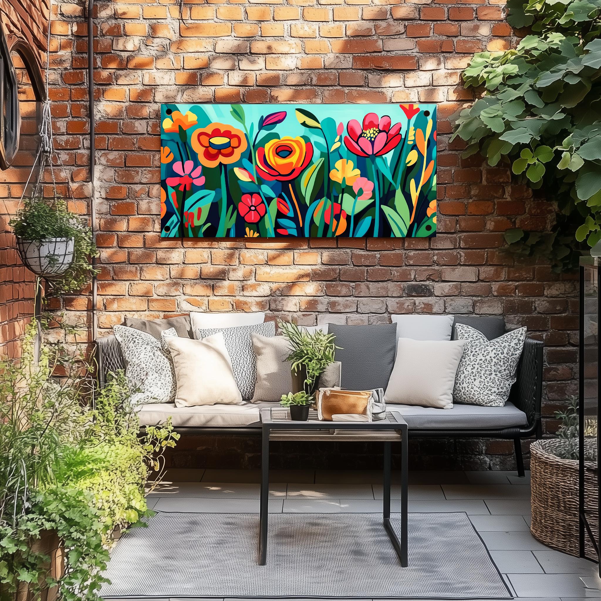 Tuinposter Kleurrijke Bloemen sfeerbeeld 3