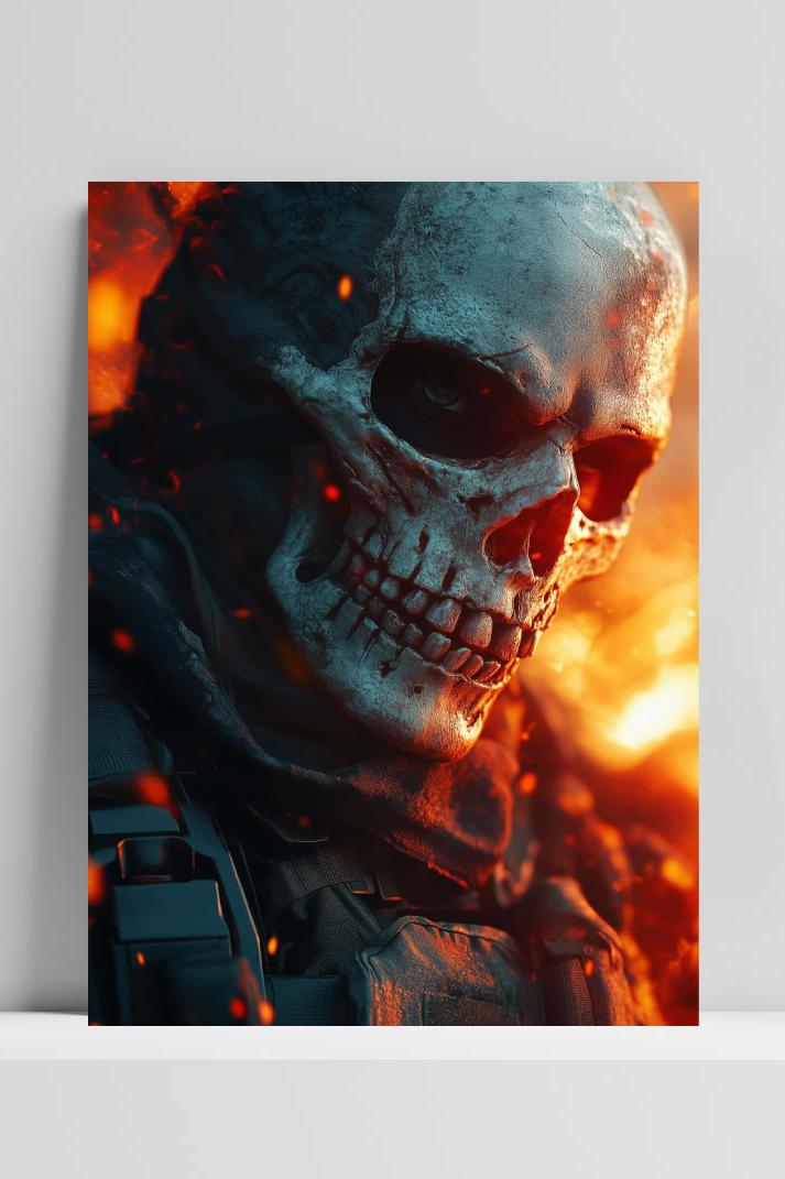 Ghost Call Of Duty op 3mm aluminium dibond