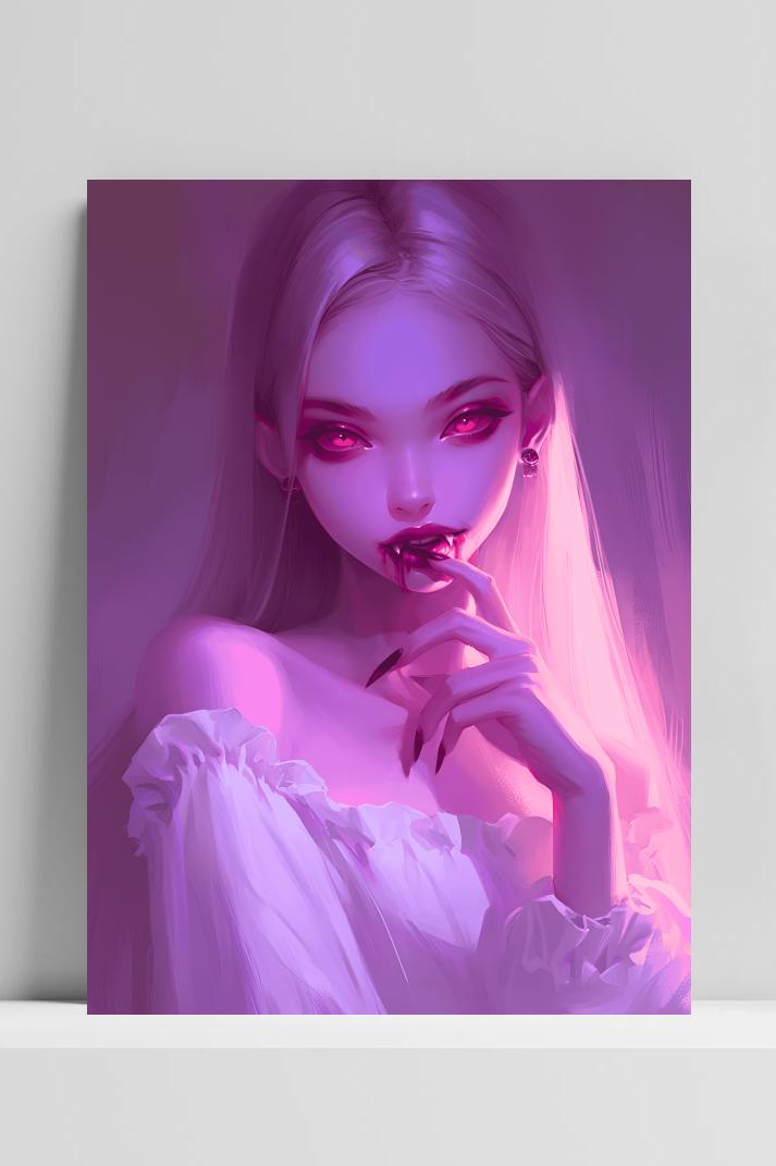 Vampier Meid op 3mm aluminium dibond
