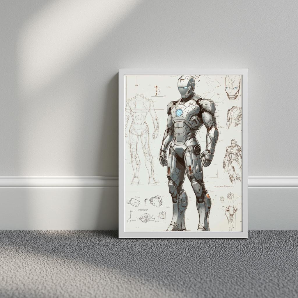 Iron Man Marvel Sketch poster sfeerbeeld 3
