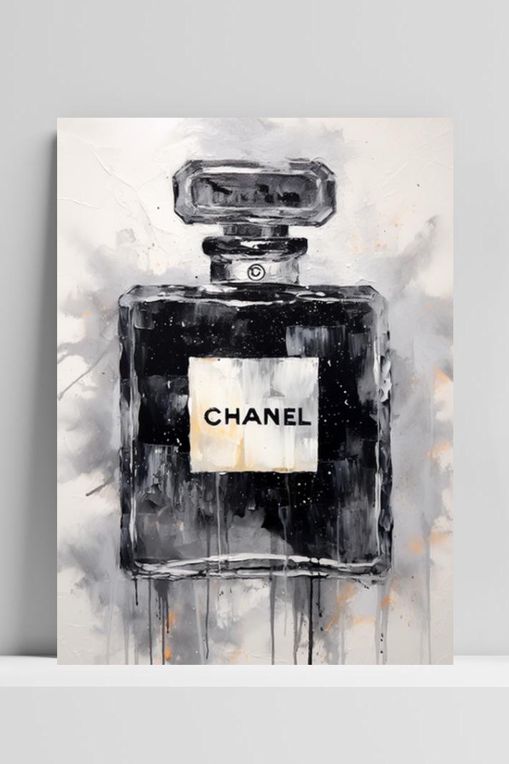 Coco Chanel Parfum op 3mm aluminium dibond