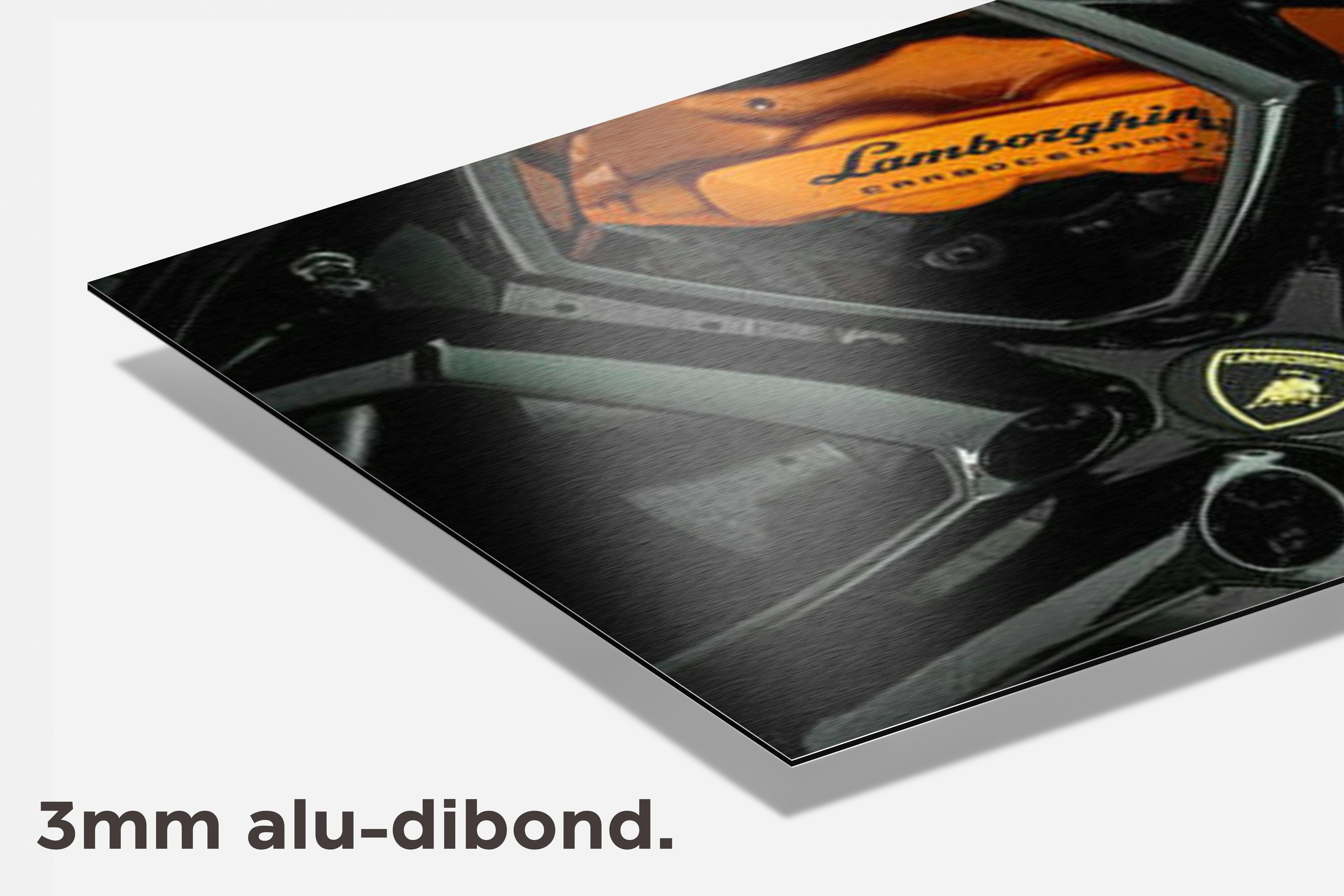 Lambo Remschijf Geel dibond detail