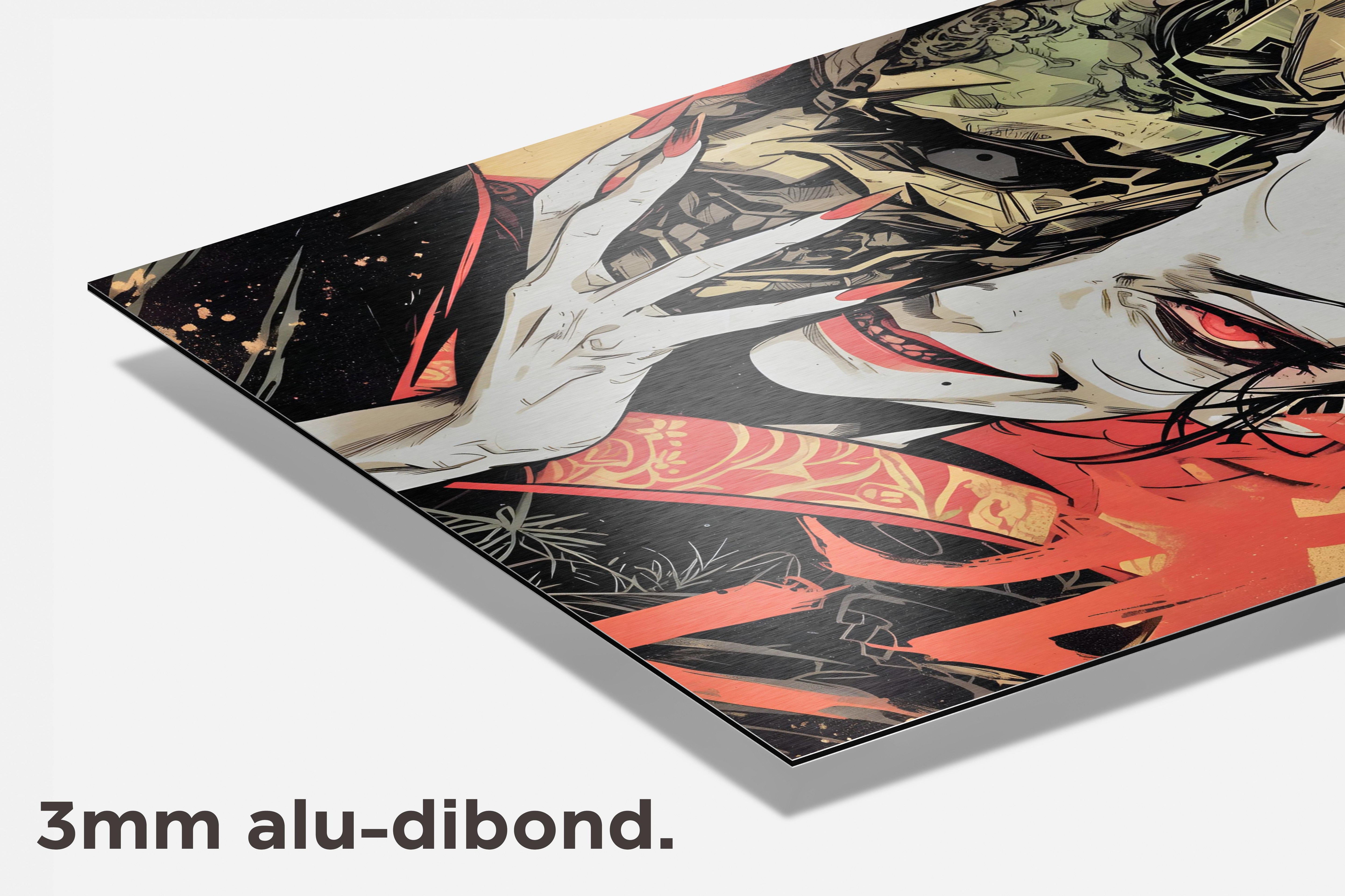 Duivel Masker dibond detail