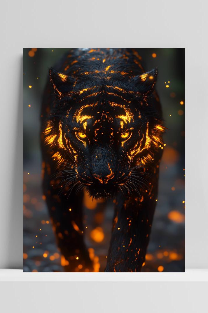 Tijger op 3mm aluminium dibond
