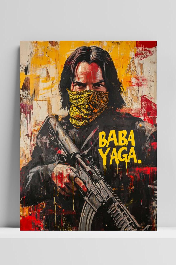 John Wick op 3mm aluminium dibond
