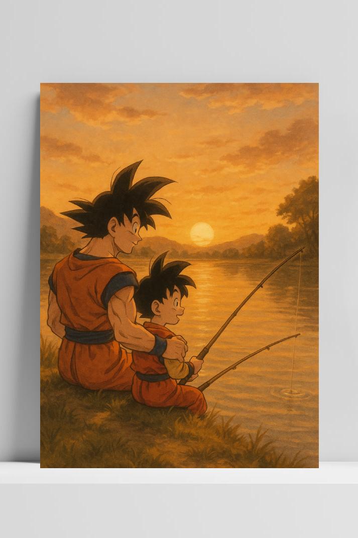 Goku Goten Dragon Ball op 3mm aluminium dibond