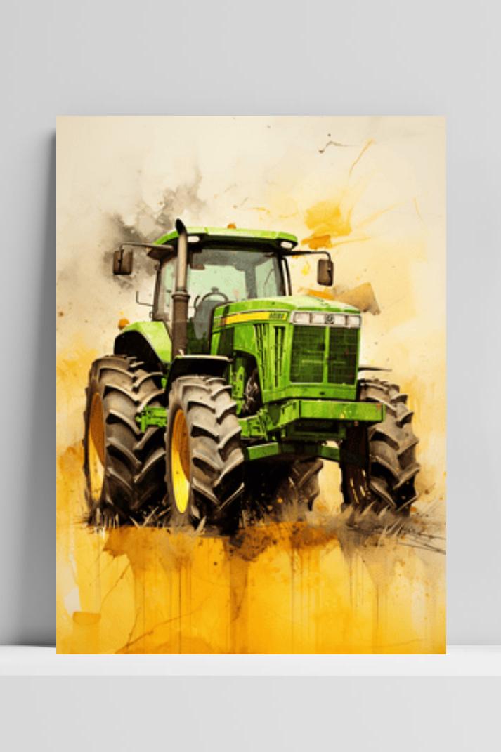 John Deere Trekker op 3mm aluminium dibond