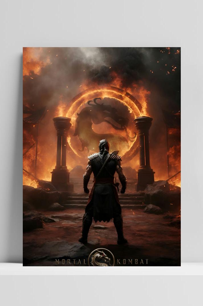 Mortal Kombat op 3mm aluminium dibond