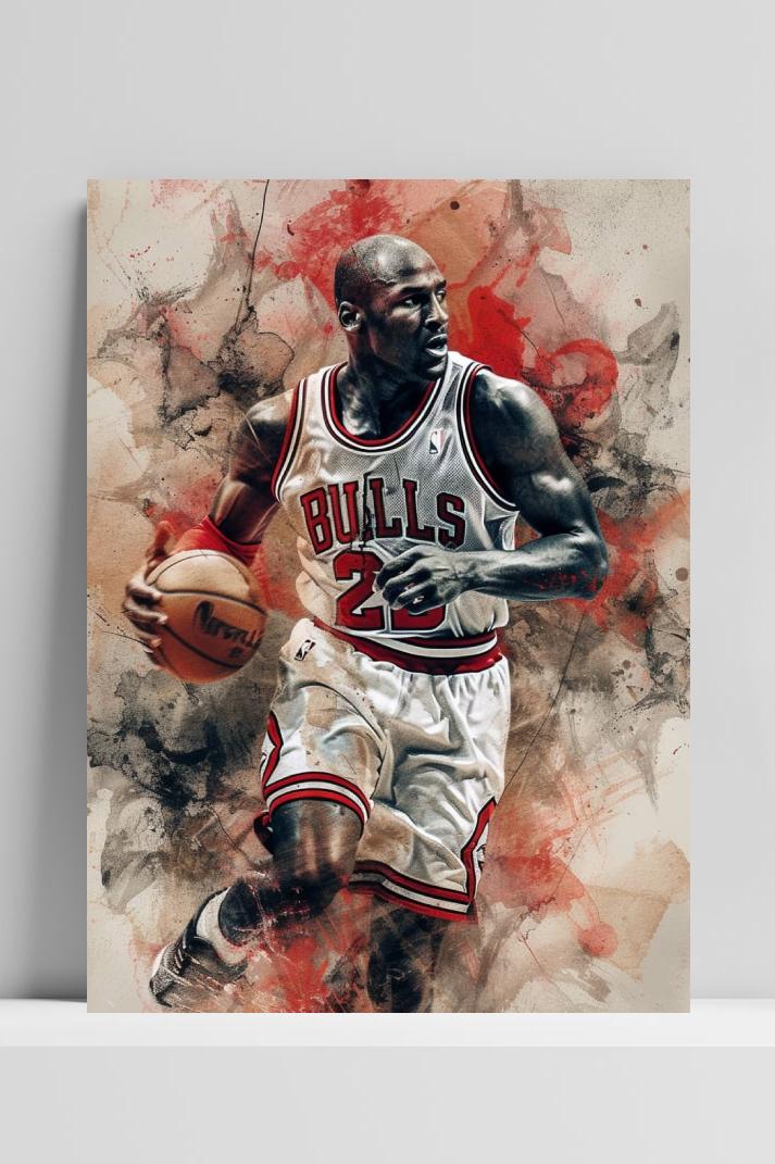 Michael Jordan Bulls op 3mm aluminium dibond