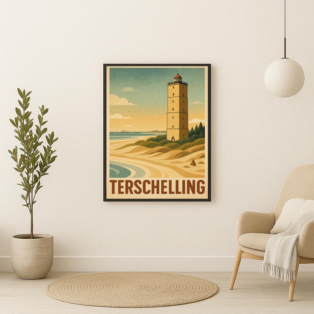 Terschelling Text Vintage poster sfeerbeeld 2