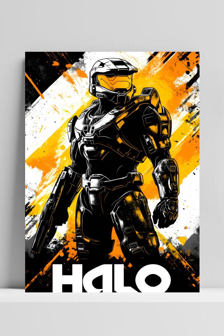 Halo Masterchief op 3mm aluminium dibond