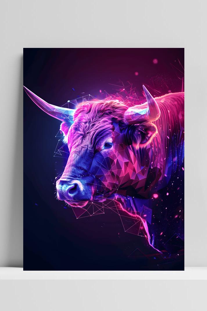 Stier Zijkant op 3mm aluminium dibond