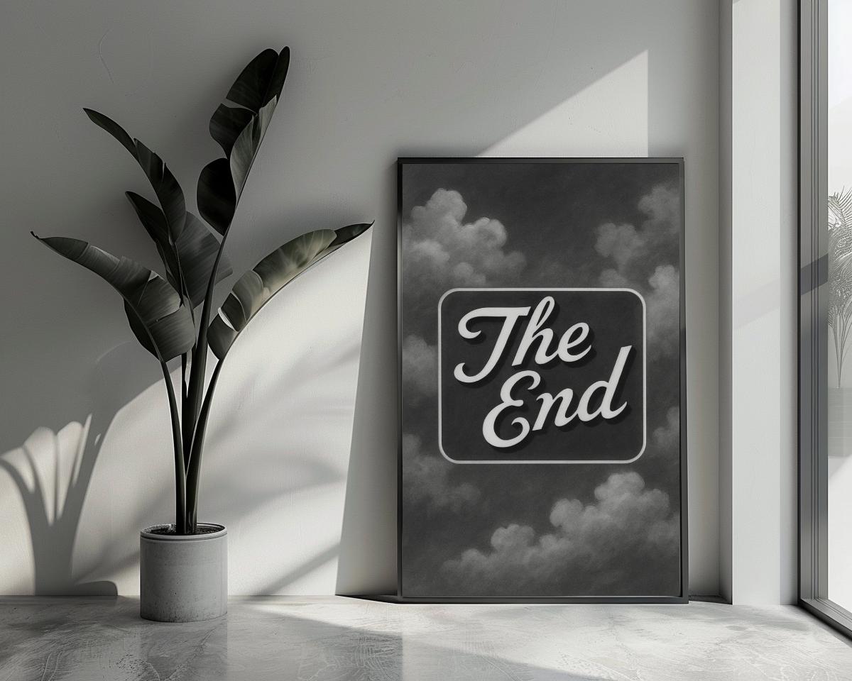 The End Text B&W poster van 25 Artstreet