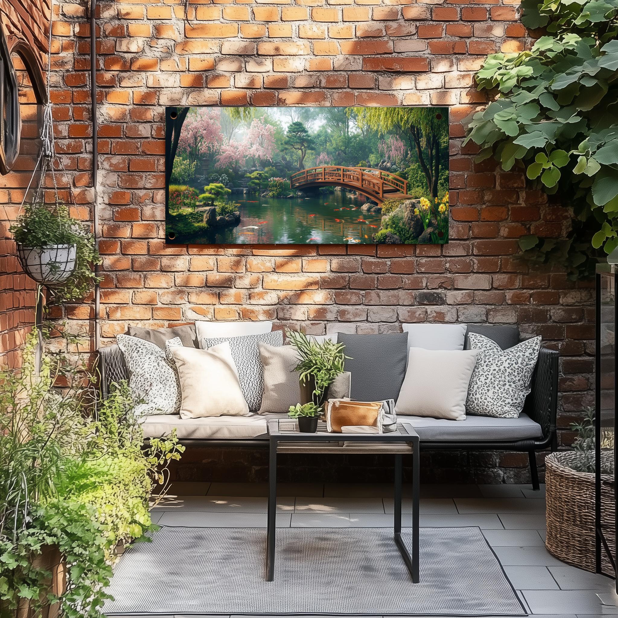 Tuinposter Japan Vijver sfeerbeeld 3