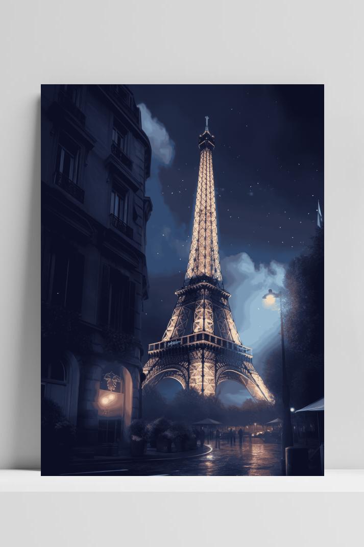 Poster Eiffeltoren op 3mm aluminium dibond