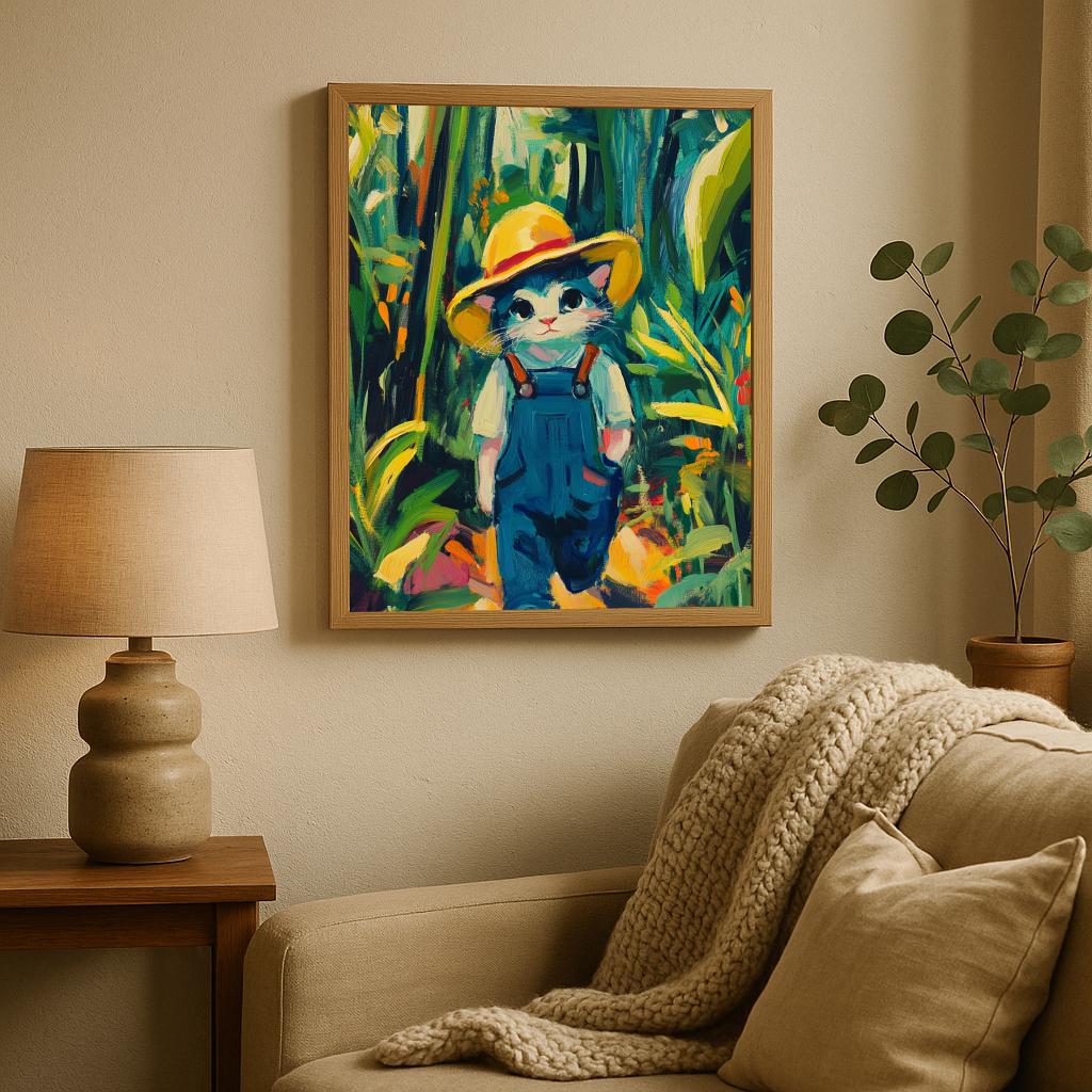 Cat Farmer Aquarel poster sfeerbeeld 1