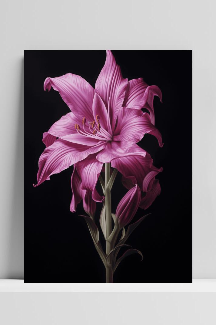 Roze Bloem op 3mm aluminium dibond