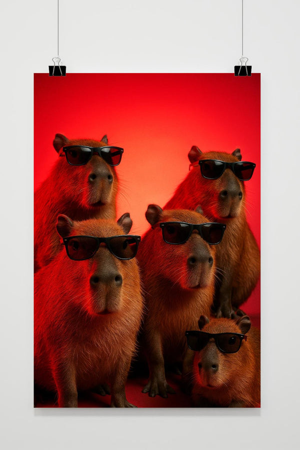 Capybara Sunglasses Poster
