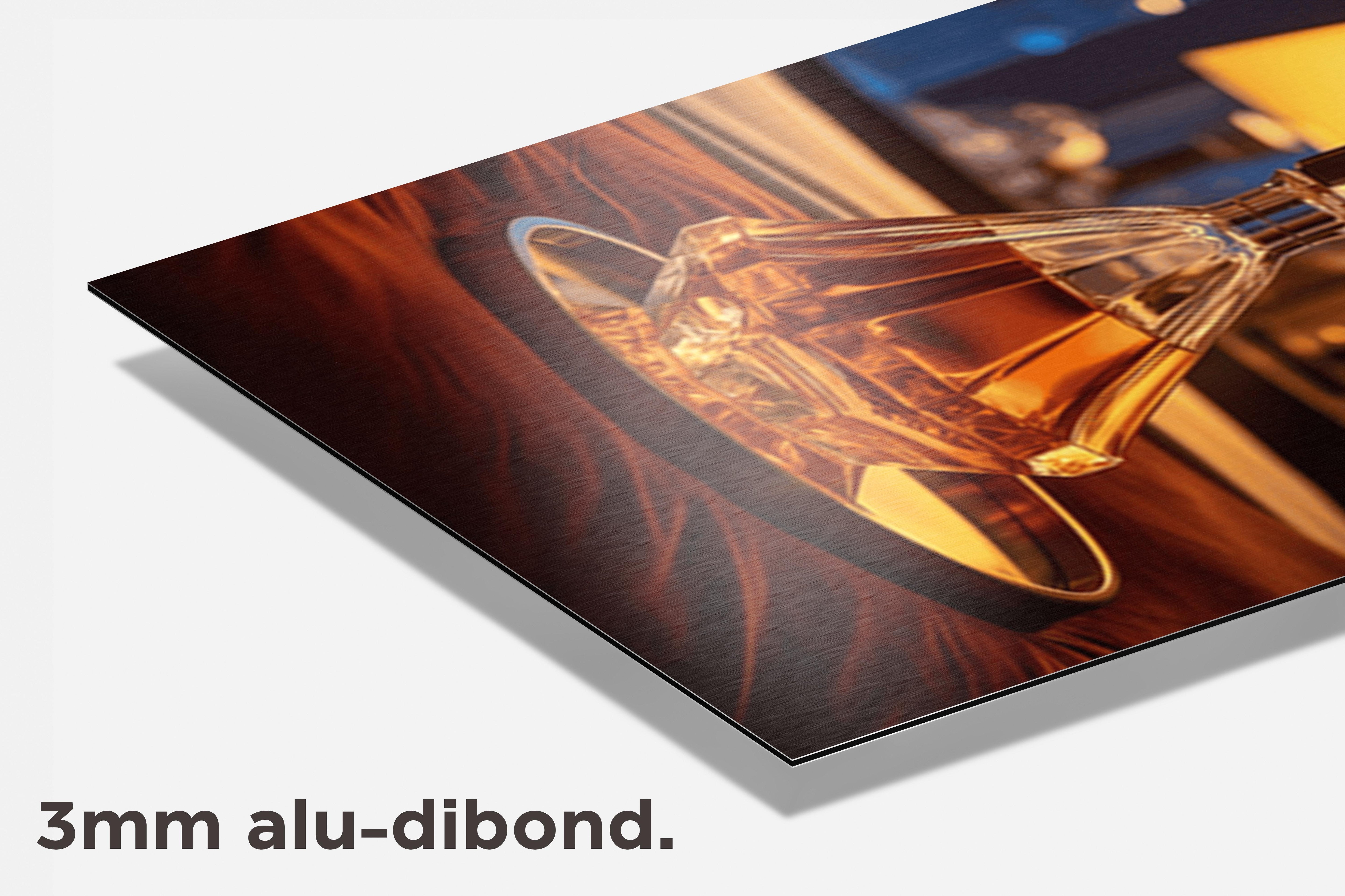 Pyramidefles Whiskey dibond detail
