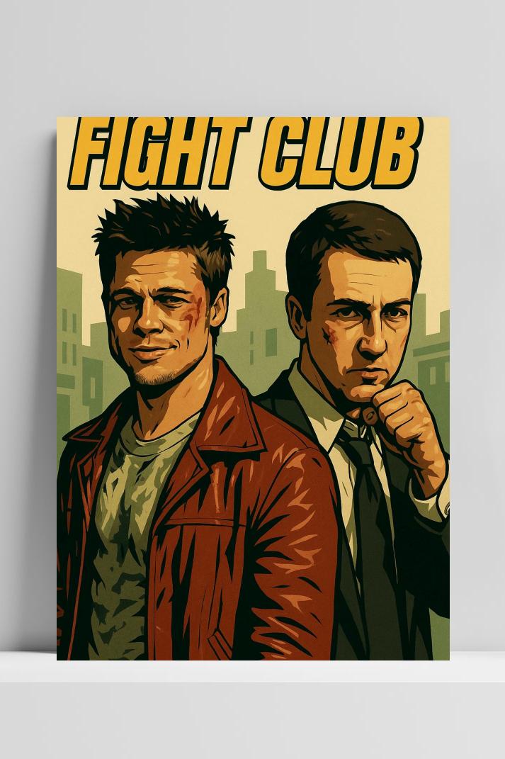 Fight Club Art Text op 3mm aluminium dibond