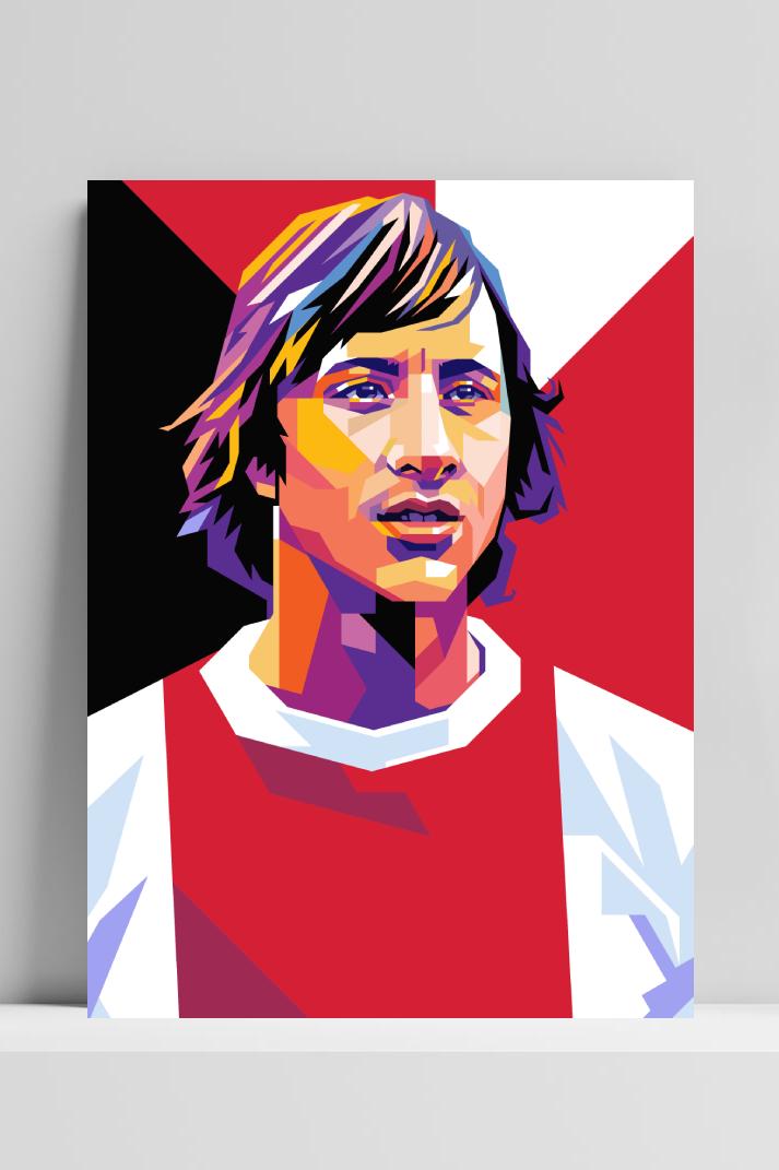 Johan Cruijff op 3mm aluminium dibond