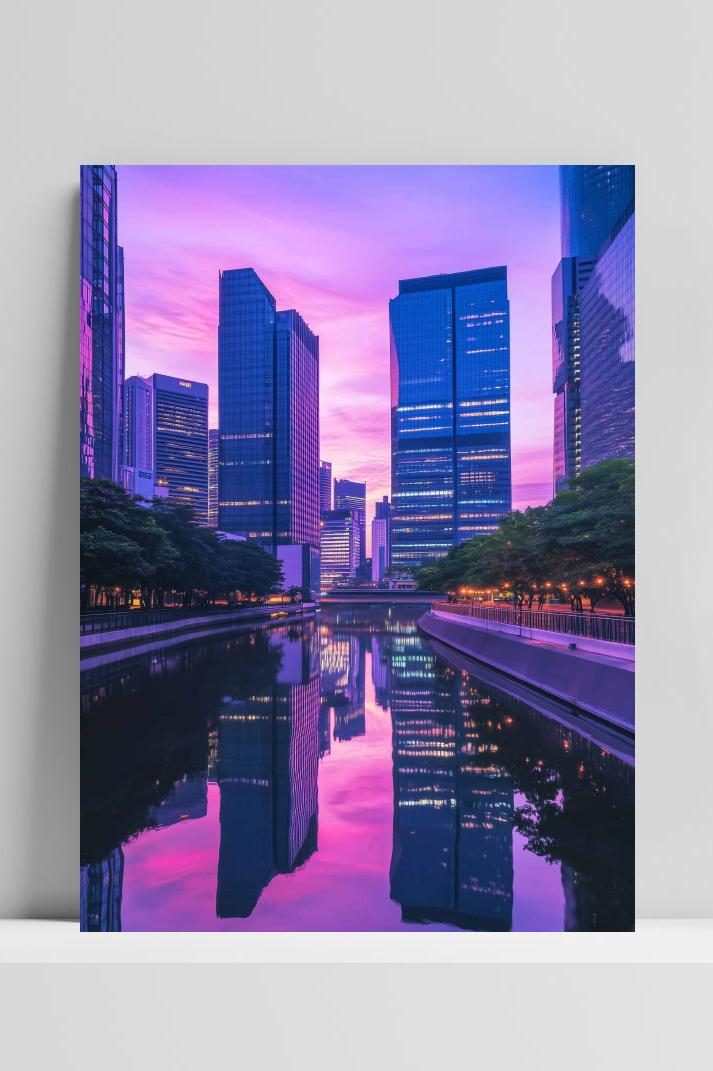 Stadsgezicht op 3mm aluminium dibond