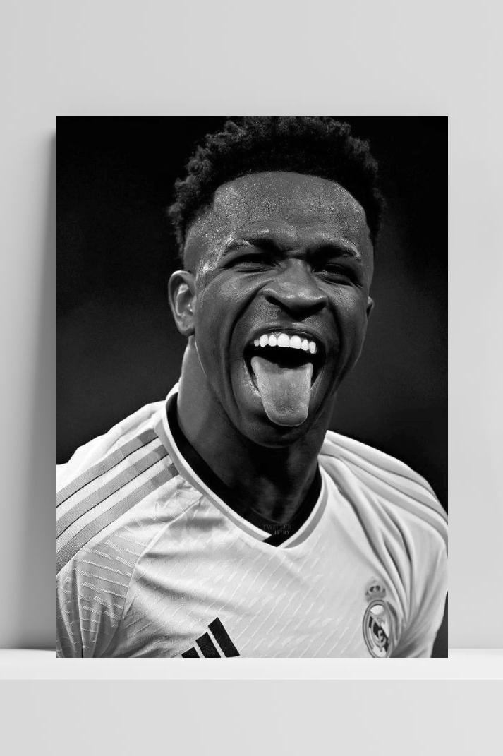 Vini Jr Real Madrid op 3mm aluminium dibond