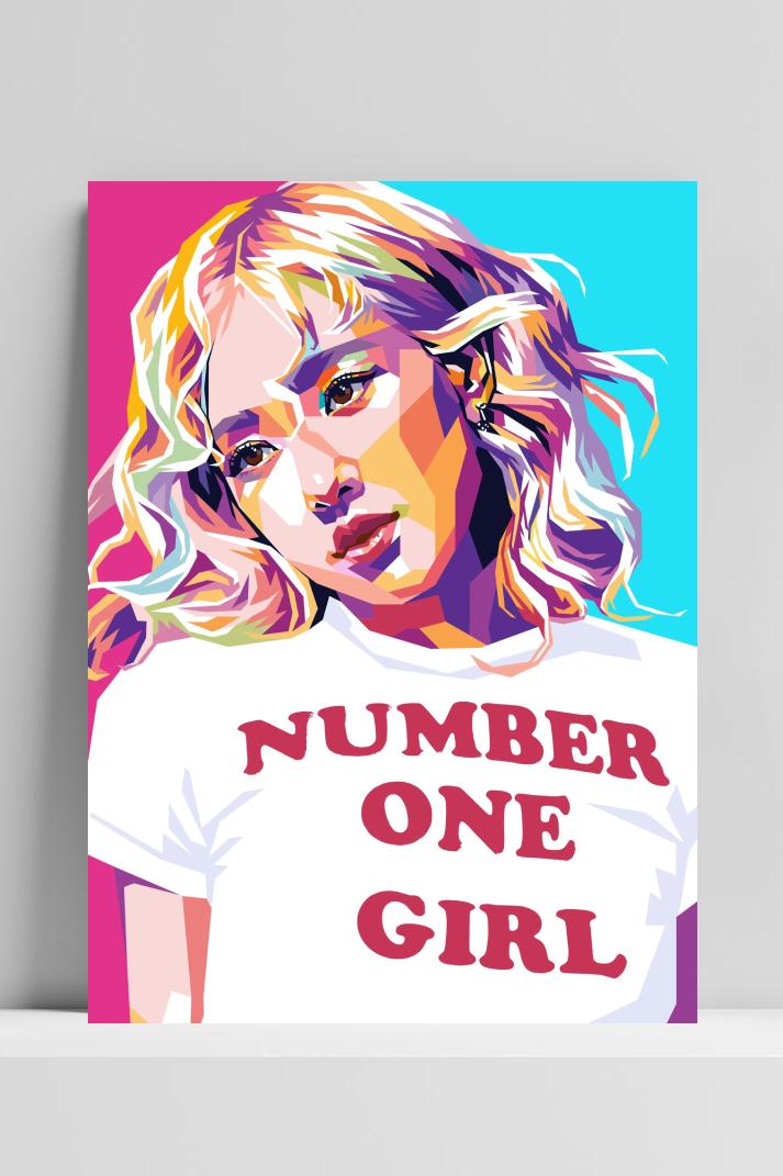 ROSÉ BLACKPINK Pop Art op 3mm aluminium dibond