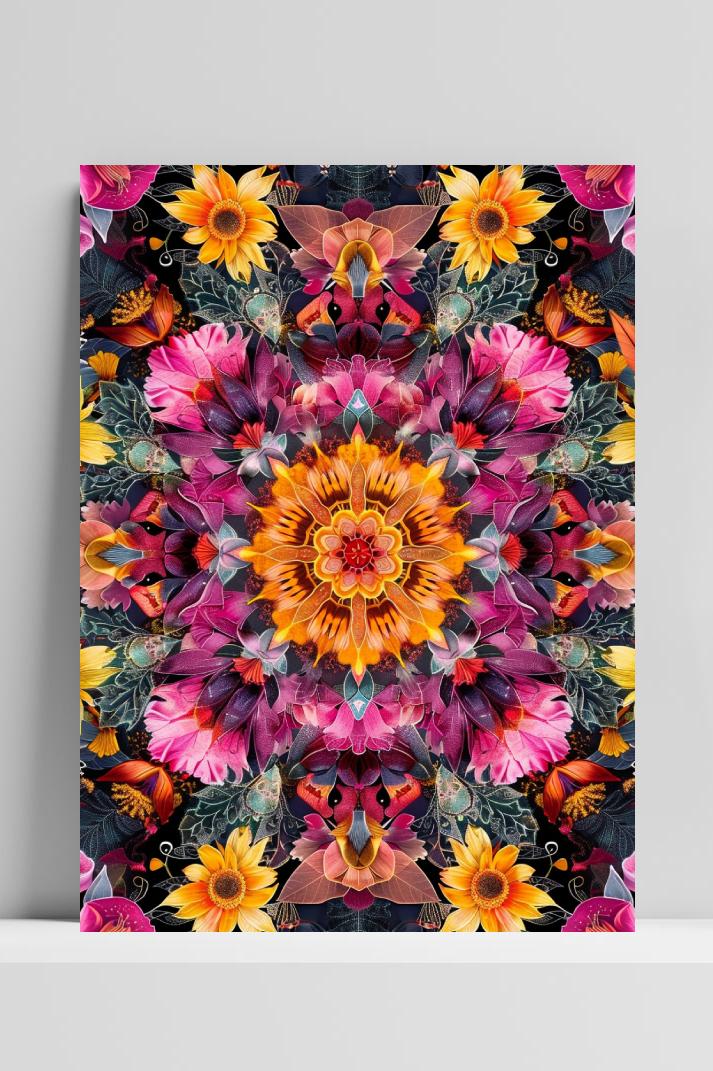 Mandala Bloem op 3mm aluminium dibond