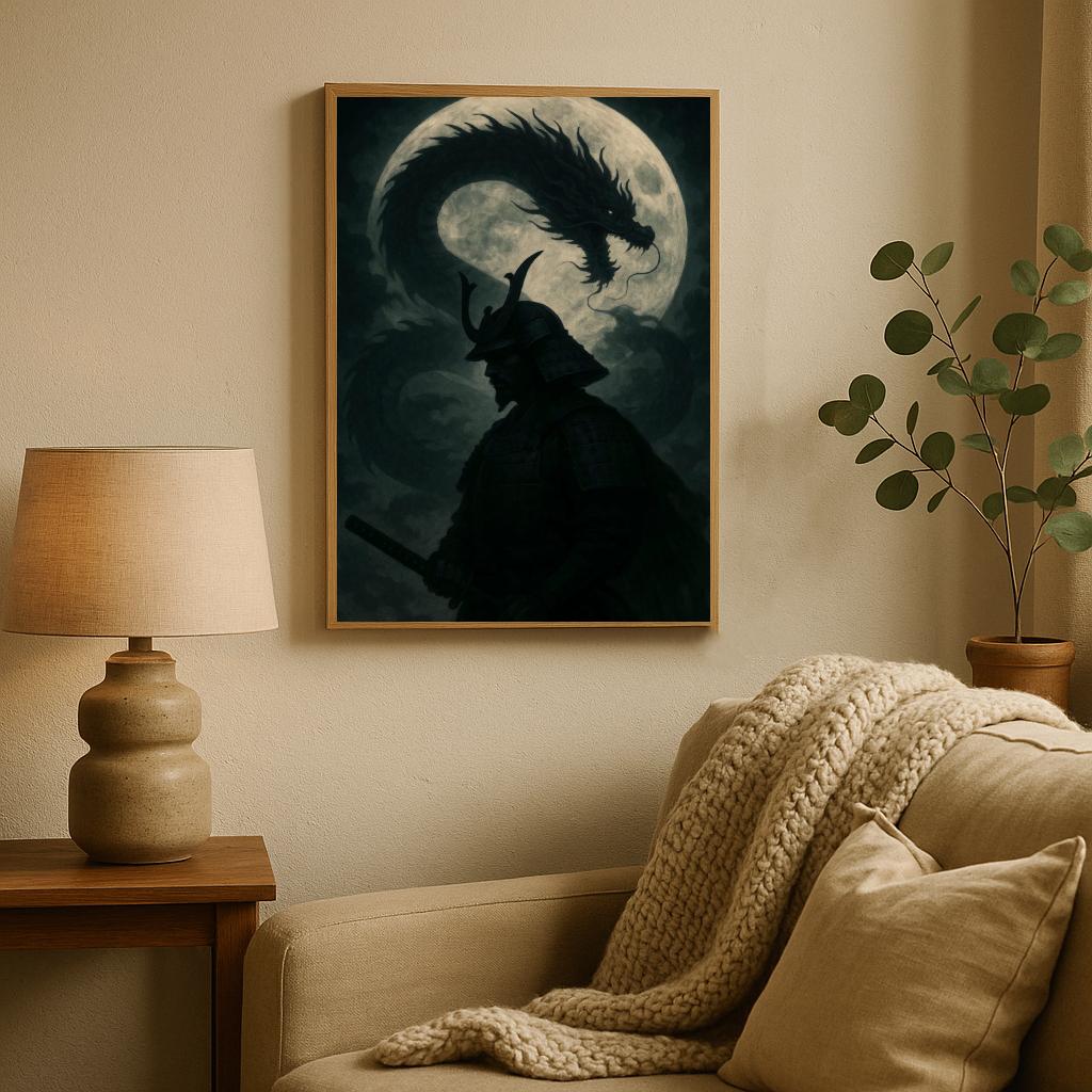 Samurai Dragon B&W poster sfeerbeeld 2