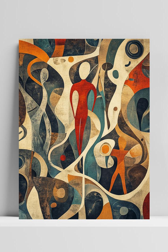 Abstract Man op 3mm aluminium dibond