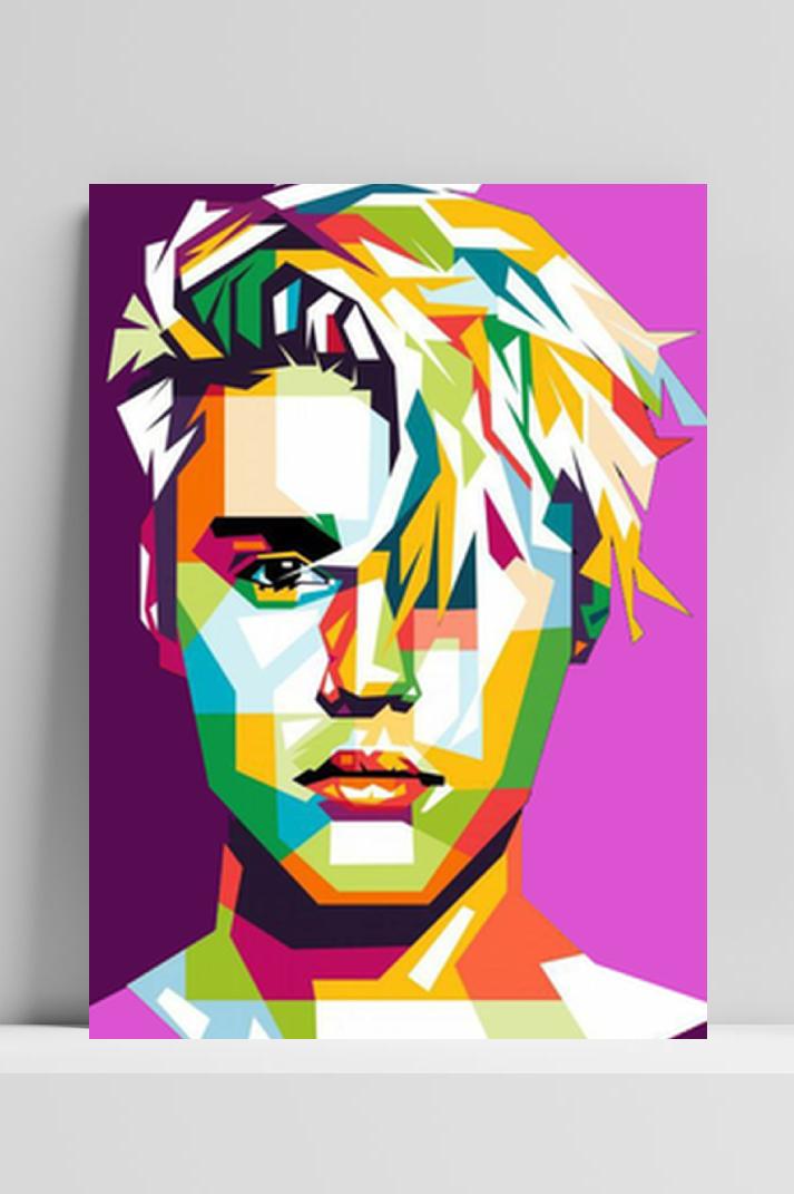 Justin Bieber Roze op 3mm aluminium dibond