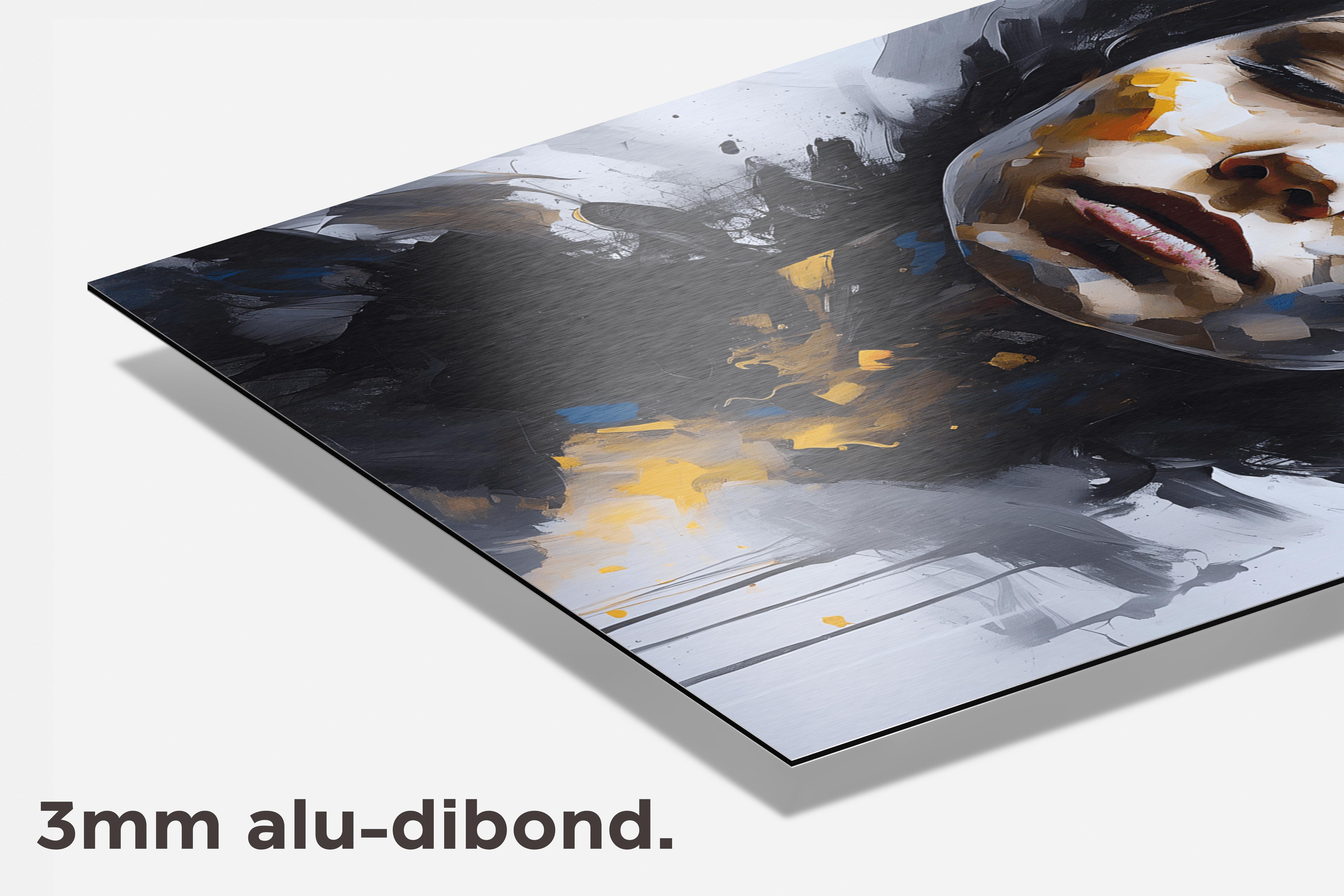 Hoofd Zwart Wit dibond detail