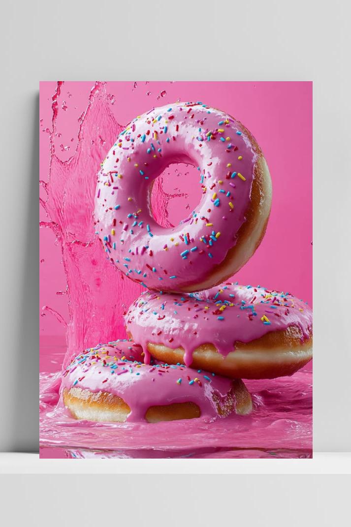 Donuts op 3mm aluminium dibond