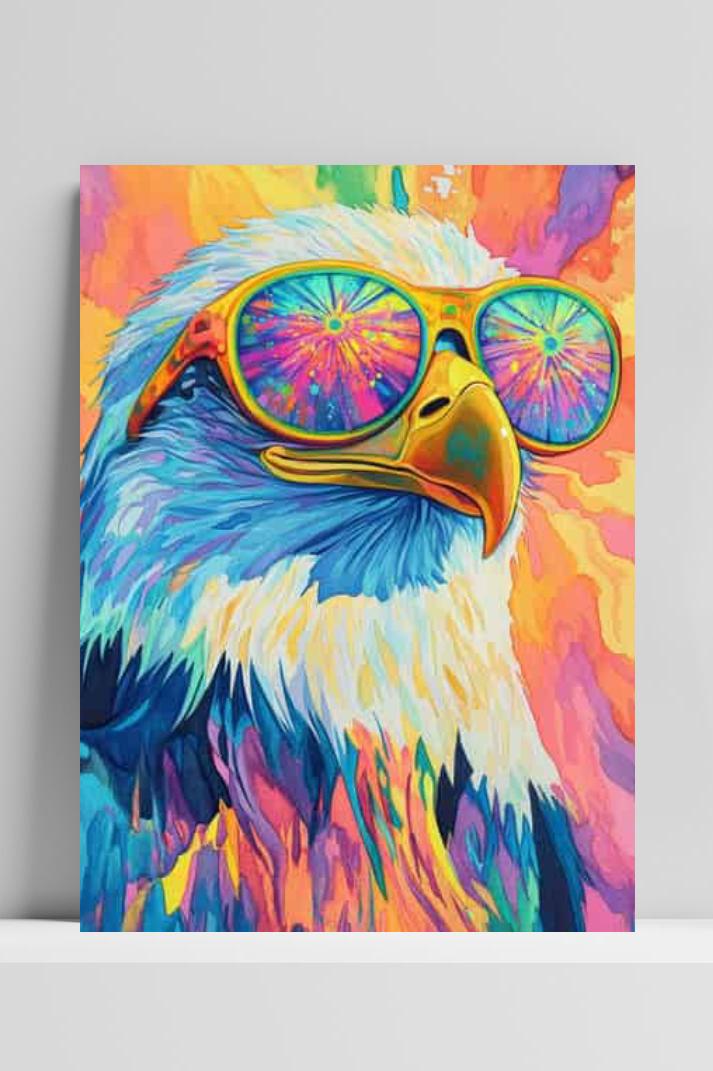 Coole Vogel op 3mm aluminium dibond