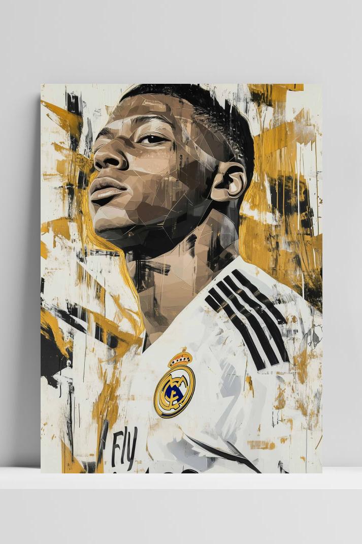 Kylian Mbappé Actie op 3mm aluminium dibond