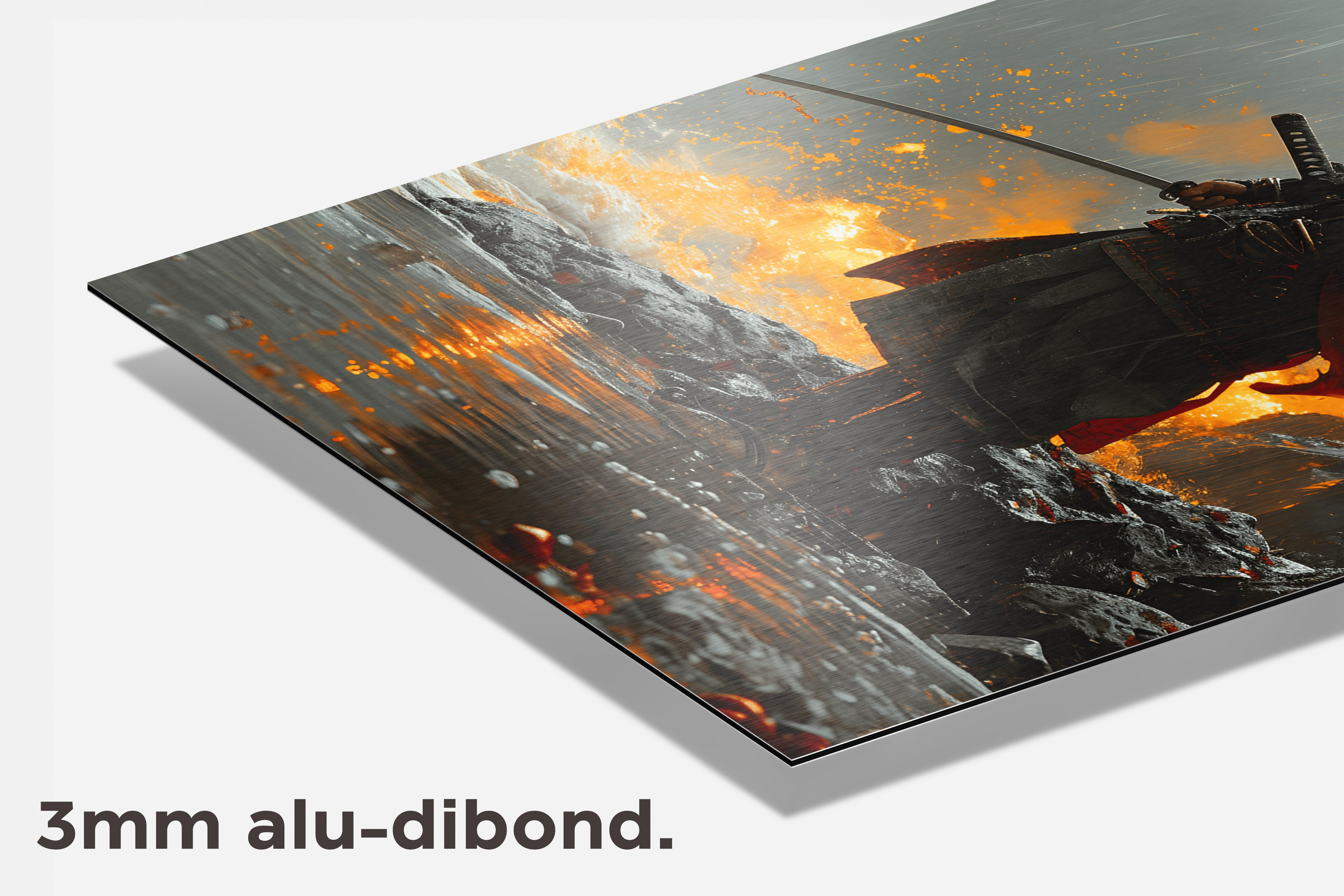 Samurai na Gevecht dibond detail