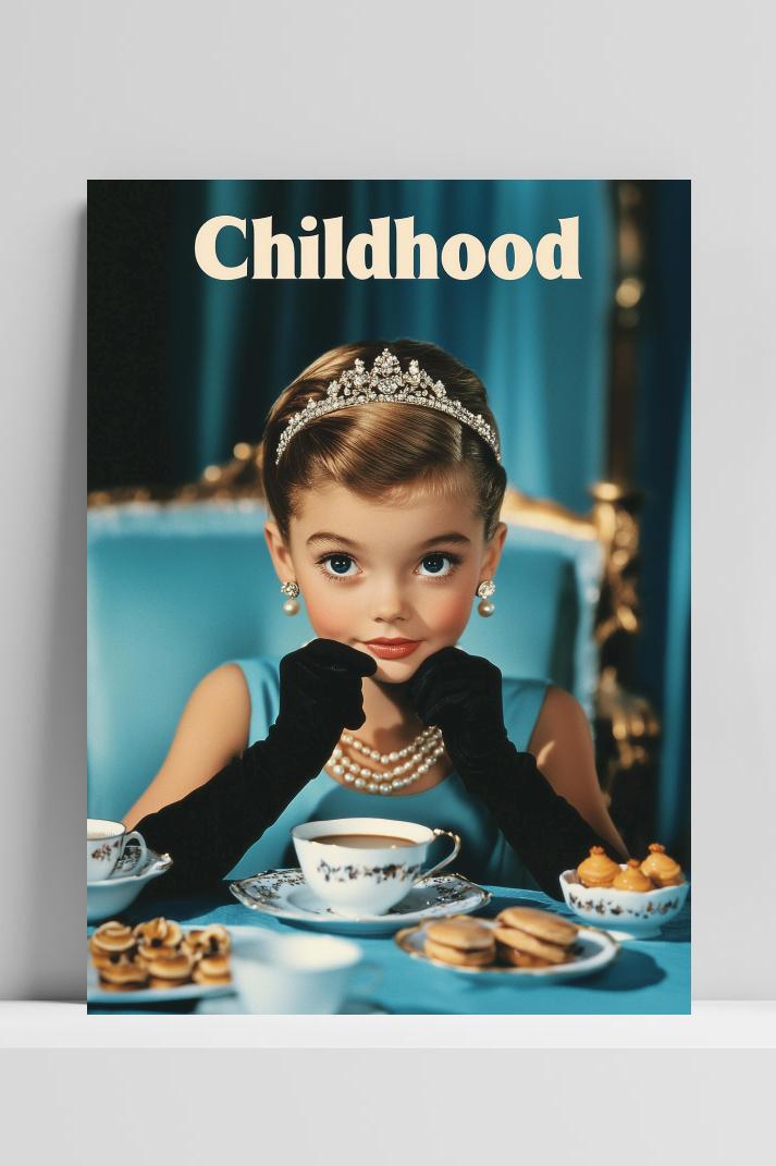 Childhood Princess Text op 3mm aluminium dibond