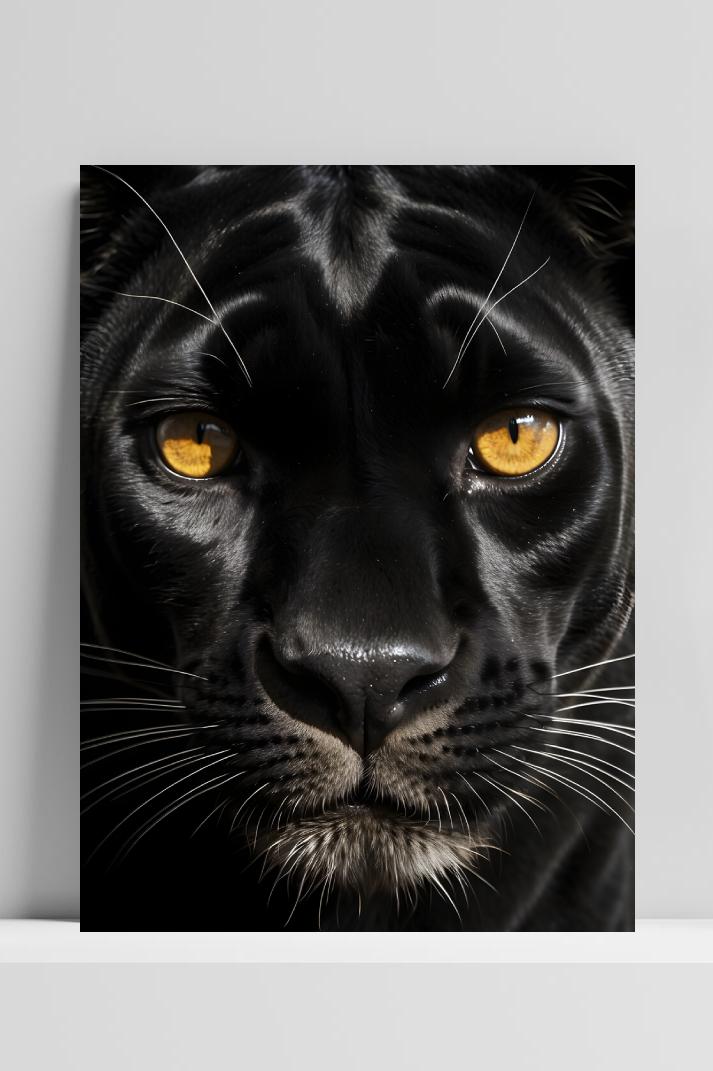 Zwarte Panter Geel op 3mm aluminium dibond