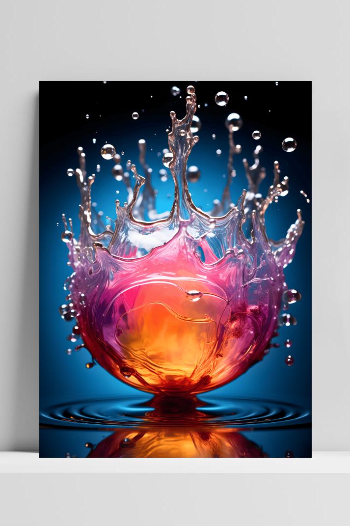 Water Impact op 3mm aluminium dibond