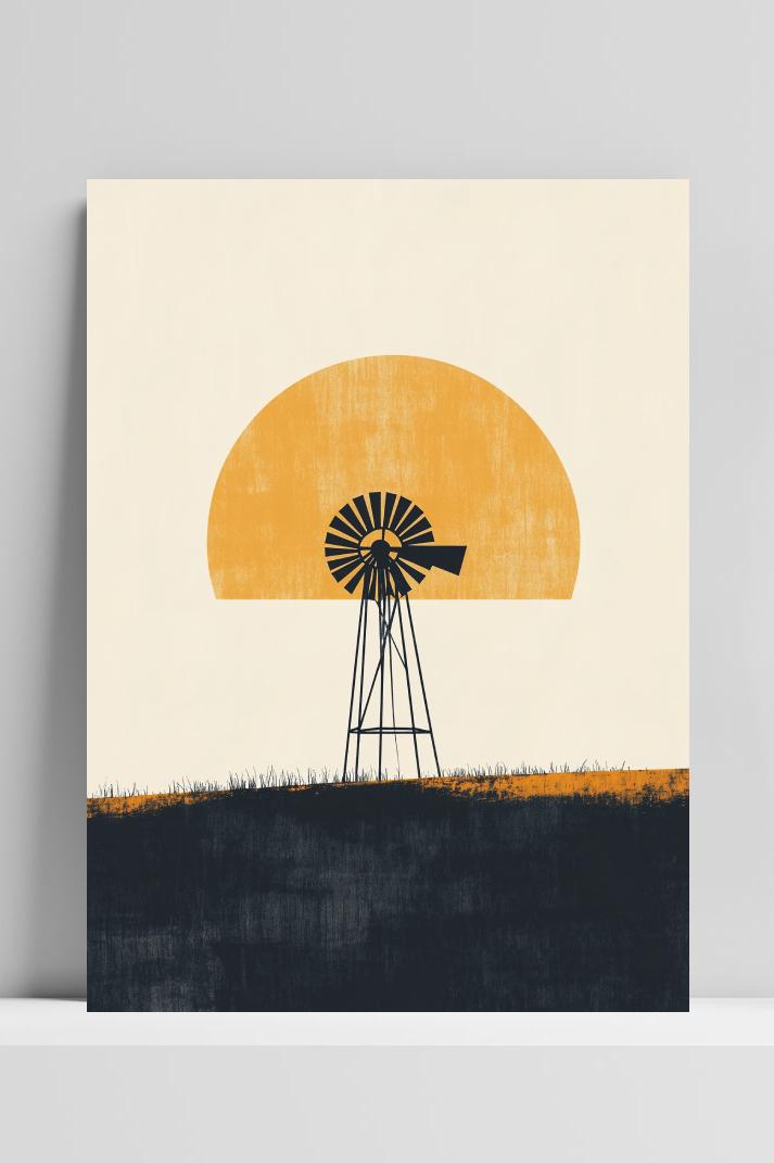 Windmill Minimalistic op 3mm aluminium dibond