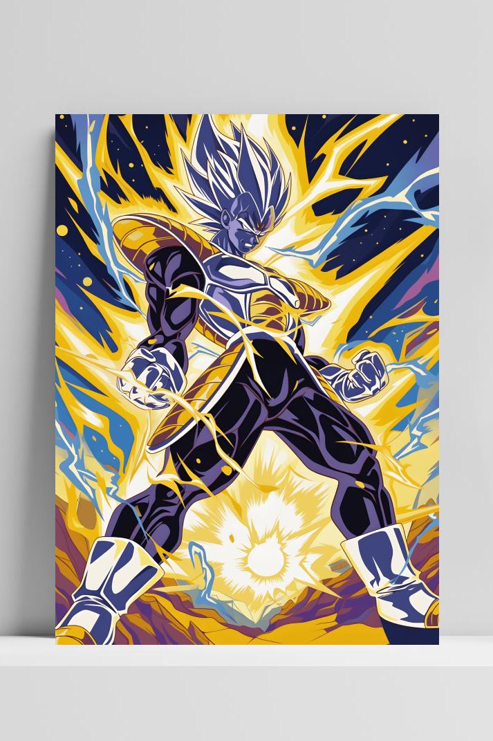 Vegeta Dragon Ball op 3mm aluminium dibond
