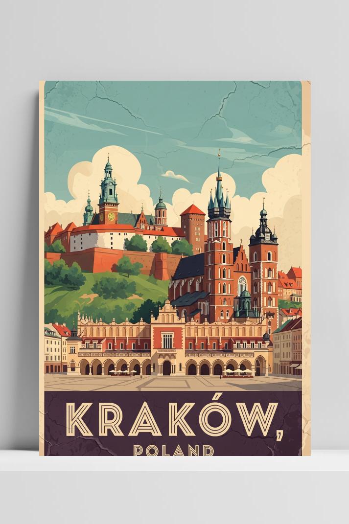 Kraków Poland Text op 3mm aluminium dibond