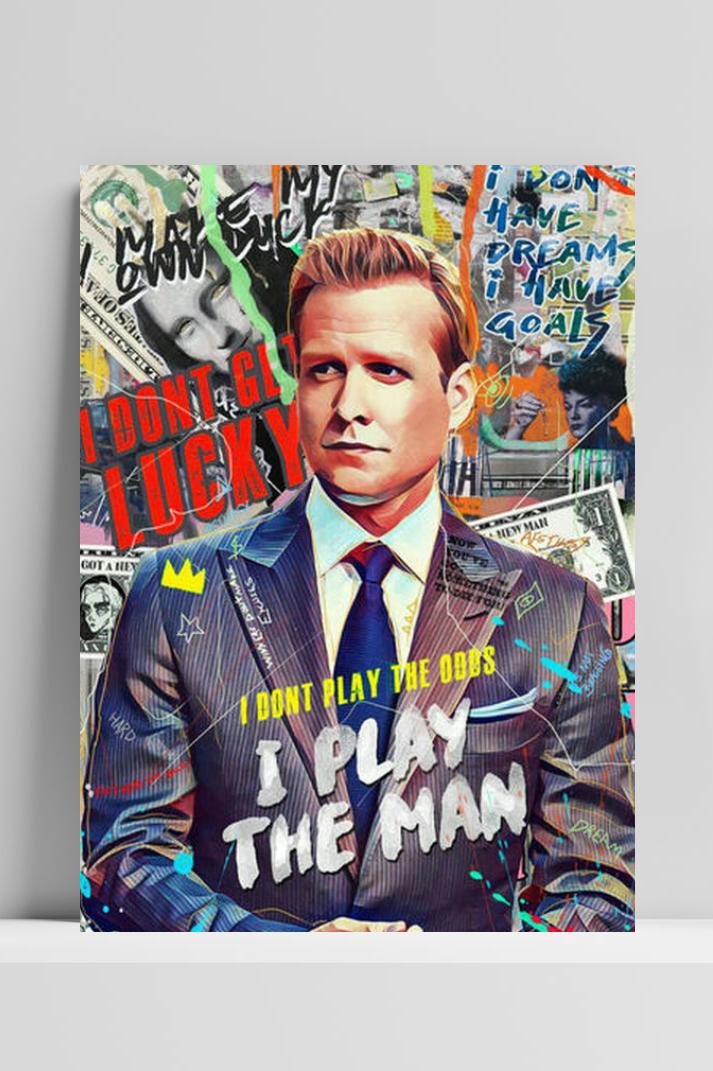 Harvey Specter Suits op 3mm aluminium dibond